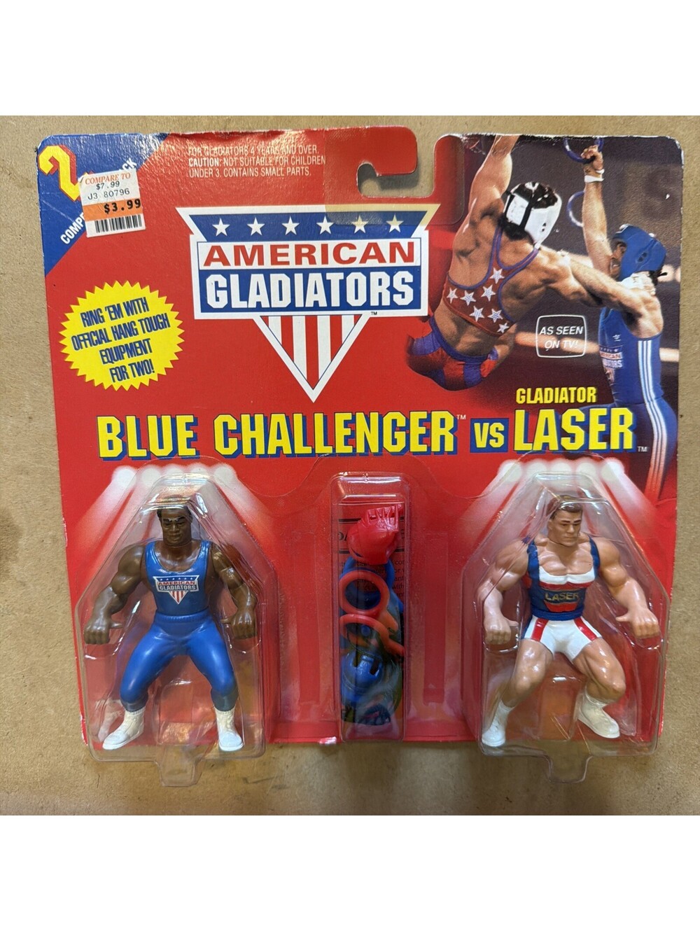 American Gladiators Blue Challenger vs Laser figure 2-pack 1991 Mattel NEW
